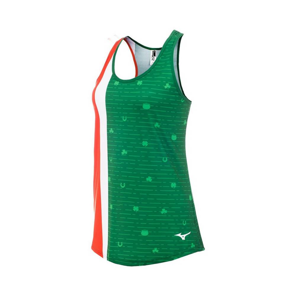 Camisolas de Alças Mizuno Printable - Mulher - Verdes - QENVT9320